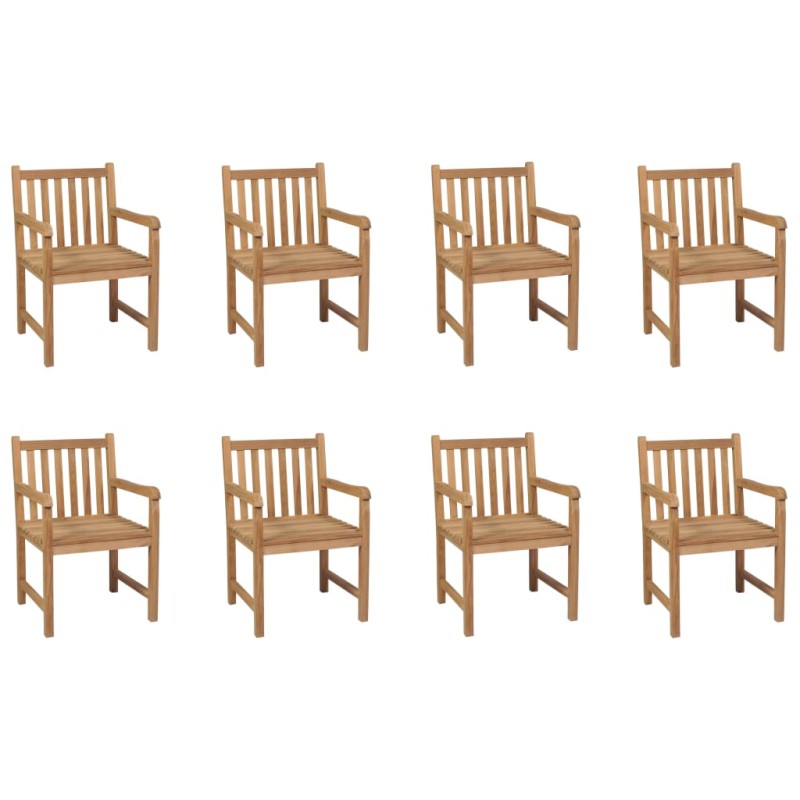 vidaXL Sillas de jardín 8 unidades madera maciza de teca vidaXL Sillas de jardín 8 unidades madera maciza de teca