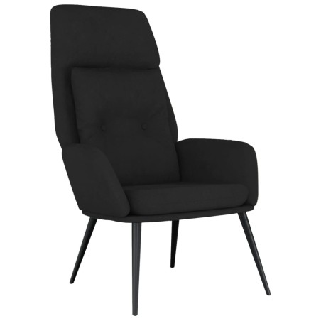 vidaXL Sillón de relax de piel de ante sintética negro
