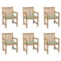 vidaXL Sillas de jardín 6 uds madera de teca cojines estampado hojas vidaXL Sillas de jardín 6 uds madera de teca cojines estampado hojas
