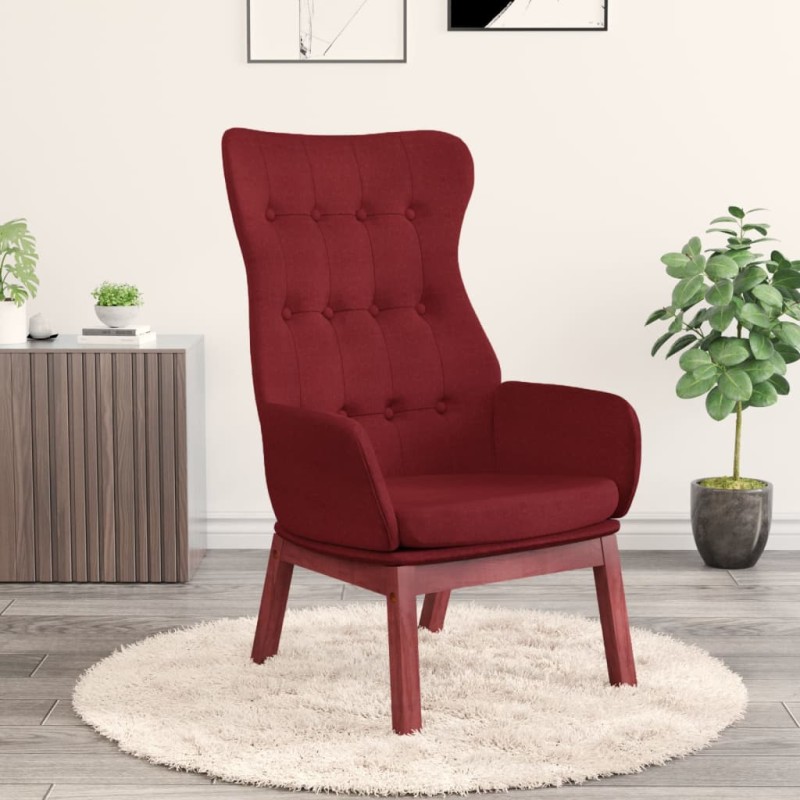 vidaXL Sillón de relax de tela color rojo tinto vidaXL Sillón de relax de tela color rojo tinto