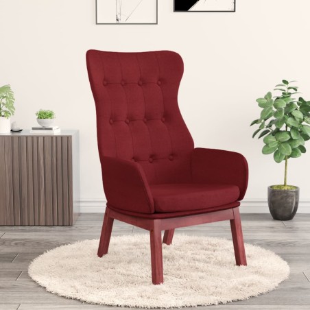 vidaXL Sillón de relax de tela color rojo tinto