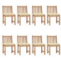 vidaXL Sillas de jardín 8 unidades madera maciza de teca con cojines vidaXL Sillas de jardín 8 unidades madera maciza de teca con cojines