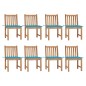 vidaXL Sillas de jardín 8 unidades madera de teca con cojines vidaXL Sillas de jardín 8 unidades madera de teca con cojines