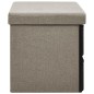 vidaXL Banco de almacenaje plegable lino sintético taupé 76x38x38 cm vidaXL Banco de almacenaje plegable lino sintético taupé 76x38x38 cm
