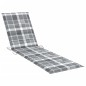 vidaXL Tumbonas 2 uds madera maciza de teca con cojín a cuadros gris vidaXL Tumbonas 2 uds madera maciza de teca con cojín a cuadros gris