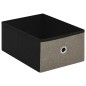 vidaXL Banco de almacenaje plegable lino sintético taupé 76x38x38 cm vidaXL Banco de almacenaje plegable lino sintético taupé 76x38x38 cm