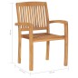 vidaXL Sillas de jardín apilables 4 uds madera de teca con cojines vidaXL Sillas de jardín apilables 4 uds madera de teca con cojines