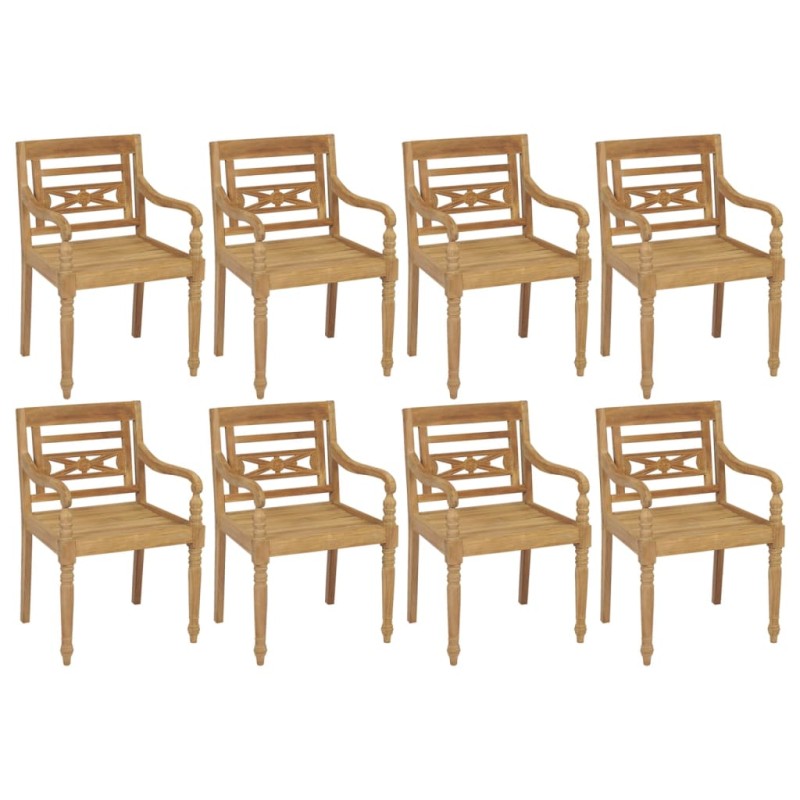 vidaXL Sillas Batavia 8 unidades madera maciza de teca vidaXL Sillas Batavia 8 unidades madera maciza de teca