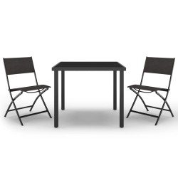 vidaXL Juego de comedor de jardín 3 piezas acero