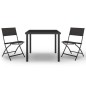 vidaXL Juego de comedor de jardín 3 piezas acero