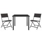 vidaXL Juego de comedor de jardín 3 piezas acero