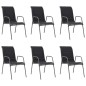 vidaXL Juego de comedor para jardín 7 piezas acero negro