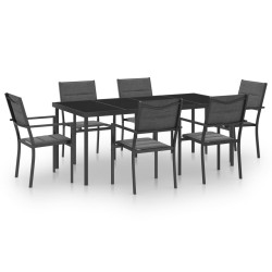 vidaXL Juego de comedor para jardín 7 piezas acero