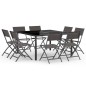 vidaXL Juego de comedor de jardín 9 piezas acero vidaXL Juego de comedor de jardín 9 piezas acero