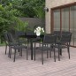 vidaXL Juego de comedor de jardín 9 piezas acero vidaXL Juego de comedor de jardín 9 piezas acero