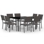 vidaXL Juego de comedor de jardín 9 piezas acero vidaXL Juego de comedor de jardín 9 piezas acero