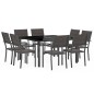 vidaXL Juego de comedor de jardín 9 piezas acero vidaXL Juego de comedor de jardín 9 piezas acero