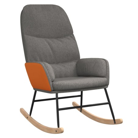 vidaXL Silla mecedora de tela gris claro