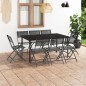 vidaXL Juego de comedor para jardín 9 piezas acero vidaXL Juego de comedor para jardín 9 piezas acero