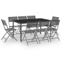 vidaXL Juego de comedor para jardín 9 piezas acero vidaXL Juego de comedor para jardín 9 piezas acero
