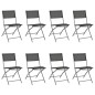 vidaXL Juego de comedor para jardín 9 piezas acero vidaXL Juego de comedor para jardín 9 piezas acero