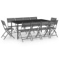 vidaXL Juego de comedor para jardín 11 piezas acero vidaXL Juego de comedor para jardín 11 piezas acero