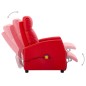 vidaXL Sillón de masaje eléctrico cuero sintético rojo