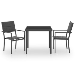 vidaXL Juego de comedor para jardín 3 piezas acero