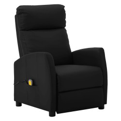 vidaXL Sillón de masaje reclinable eléctrico de cuero sintético negro