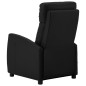 vidaXL Sillón de masaje reclinable eléctrico de cuero sintético negro