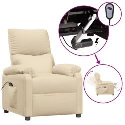 vidaXL Sillón reclinable eléctrico de tela crema