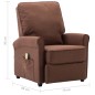 vidaXL Sillón de masaje eléctrico tela marrón vidaXL Sillón de masaje eléctrico tela marrón