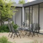 vidaXL Juego de muebles de comedor de jardín 5 piezas acero antracita vidaXL Juego de muebles de comedor de jardín 5 piezas acero antracita
