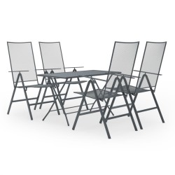 vidaXL Juego de muebles de comedor de jardín 5 piezas acero antracita