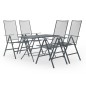 vidaXL Juego de muebles de comedor de jardín 5 piezas acero antracita vidaXL Juego de muebles de comedor de jardín 5 piezas acero antracita