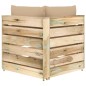 vidaXL Sofá de esquina seccional con cojines madera impregnada verde vidaXL Sofá de esquina seccional con cojines madera impregnada verde
