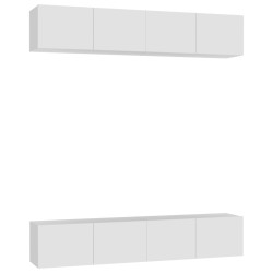 vidaXL Muebles para TV 4 uds madera contrachapada blanco 80x30x30 cm