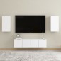 vidaXL Juego de mueble para TV de 4 piezas madera de ingeniería blanco vidaXL Juego de mueble para TV de 4 piezas madera de ingeniería blanco