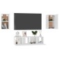 vidaXL Juego de mueble para TV de 4 piezas madera de ingeniería blanco vidaXL Juego de mueble para TV de 4 piezas madera de ingeniería blanco