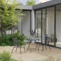 vidaXL Juego de comedor de jardín 3 piezas acero antracita 
