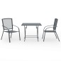 vidaXL Juego de comedor de jardín 3 piezas acero antracita 