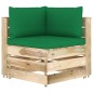 vidaXL Sofá de esquina seccional con cojines madera impregnada verde vidaXL Sofá de esquina seccional con cojines madera impregnada verde