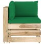 vidaXL Sofá de esquina seccional con cojines madera impregnada verde vidaXL Sofá de esquina seccional con cojines madera impregnada verde