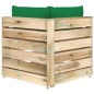 vidaXL Sofá de esquina seccional con cojines madera impregnada verde vidaXL Sofá de esquina seccional con cojines madera impregnada verde