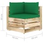 vidaXL Sofá de esquina seccional con cojines madera impregnada verde vidaXL Sofá de esquina seccional con cojines madera impregnada verde