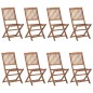 vidaXL Sillas de jardín plegables 8 uds y cojines madera maciza acacia vidaXL Sillas de jardín plegables 8 uds y cojines madera maciza acacia