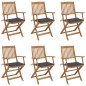 vidaXL Sillas de jardín plegables 6 uds y cojines madera maciza acacia vidaXL Sillas de jardín plegables 6 uds y cojines madera maciza acacia