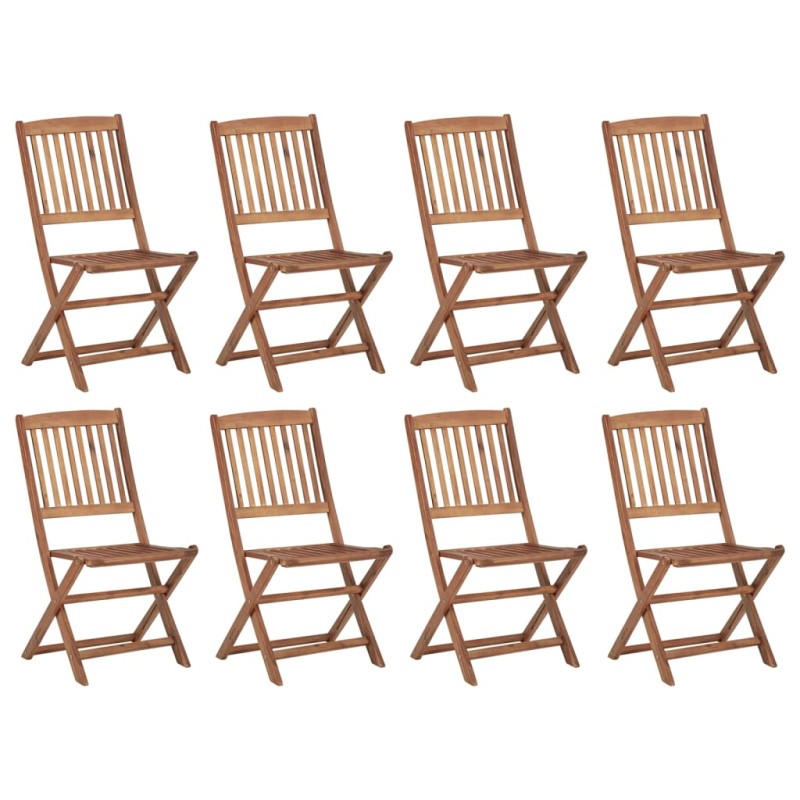 vidaXL Sillas de jardín plegables 8 uds madera maciza acacia vidaXL Sillas de jardín plegables 8 uds madera maciza acacia