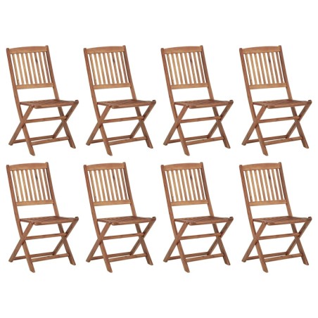 vidaXL Sillas de jardín plegables 8 uds madera maciza acacia