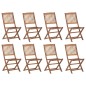 vidaXL Sillas de jardín plegables 8 uds madera maciza acacia vidaXL Sillas de jardín plegables 8 uds madera maciza acacia